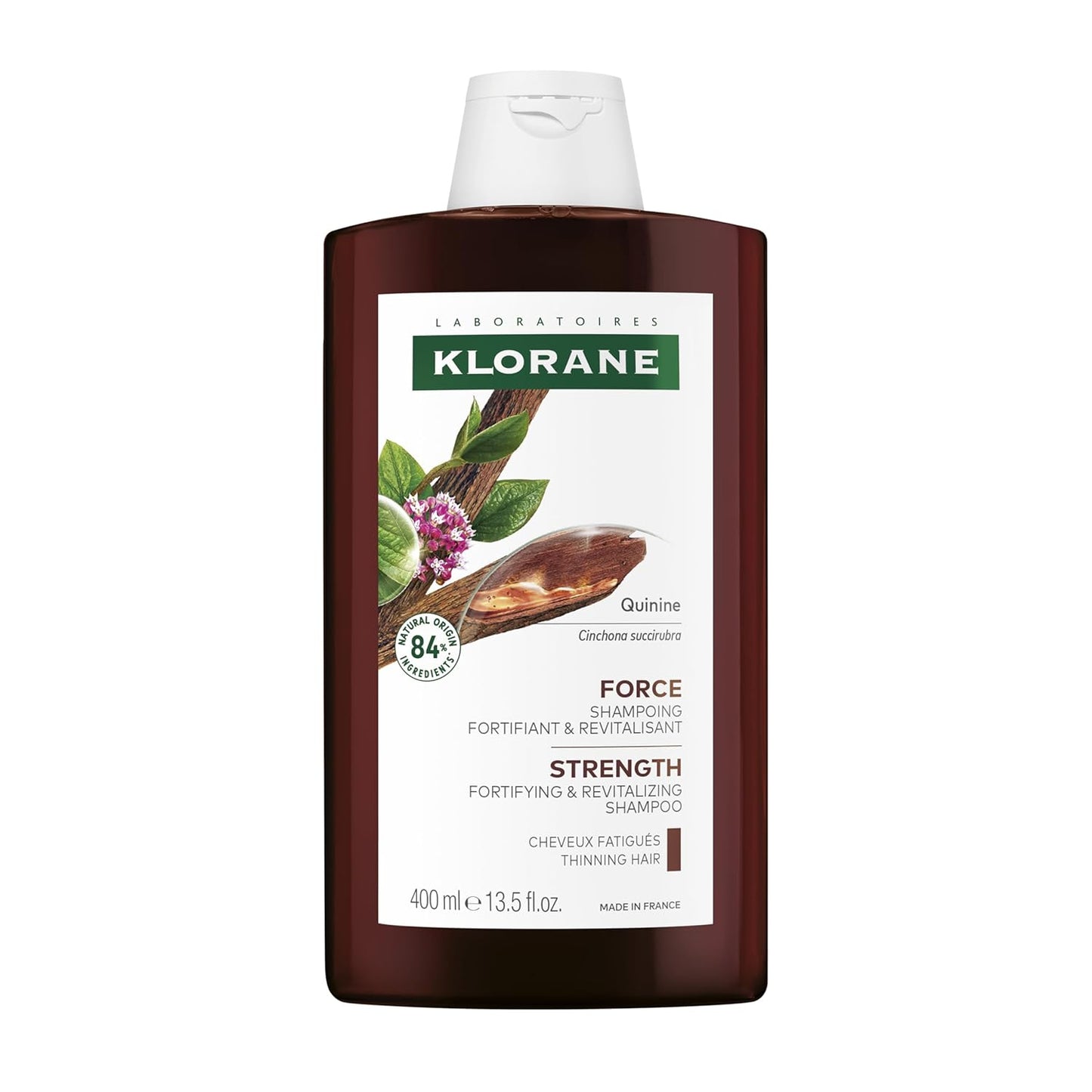 Klorane Strengthening Shampoo with Quinine - Natural Thickening Solution for Hair Thinning | 13.5 fl. oz.