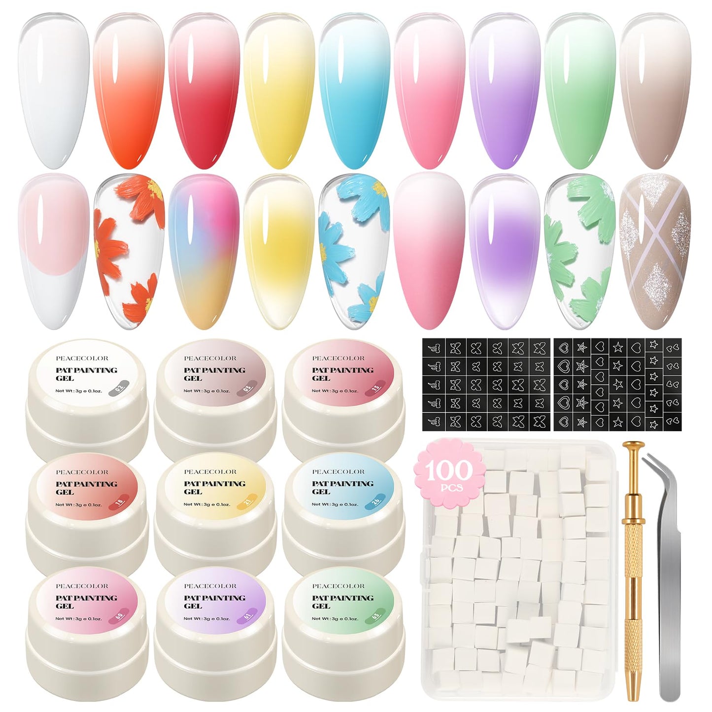 PEACECOLOR Pat Pat Gel Kit Gifts for Women