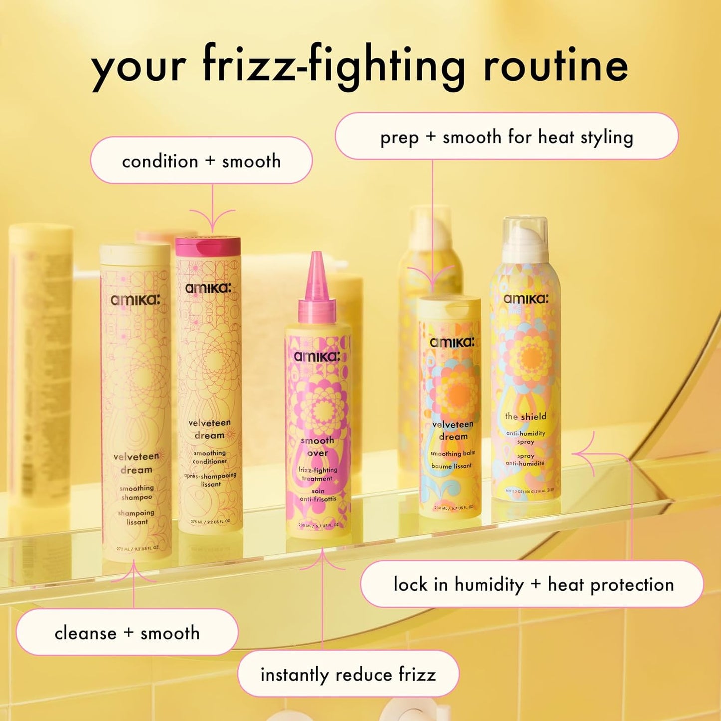 Amika Smooth Over Frizz-Fighting Treatment Mask - Deep Conditioning Hair Care for Frizz Control