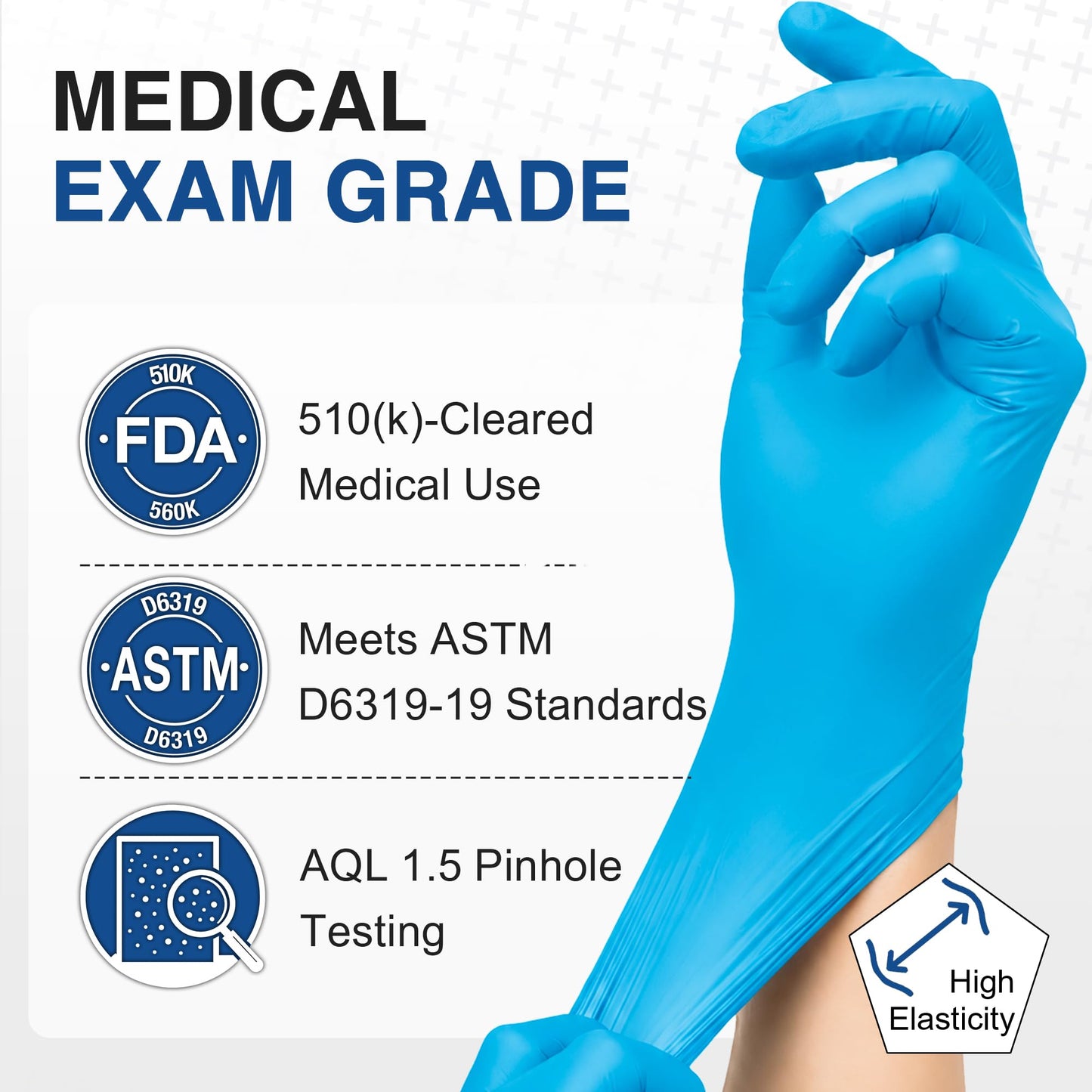 Schneider Medical Nitrile Exam Gloves, Powder-Free, Latex-Free, Non-Sterile Disposable Gloves for Medical Use, Cleaning and Food Prep, Blue, 100 Count, Medium