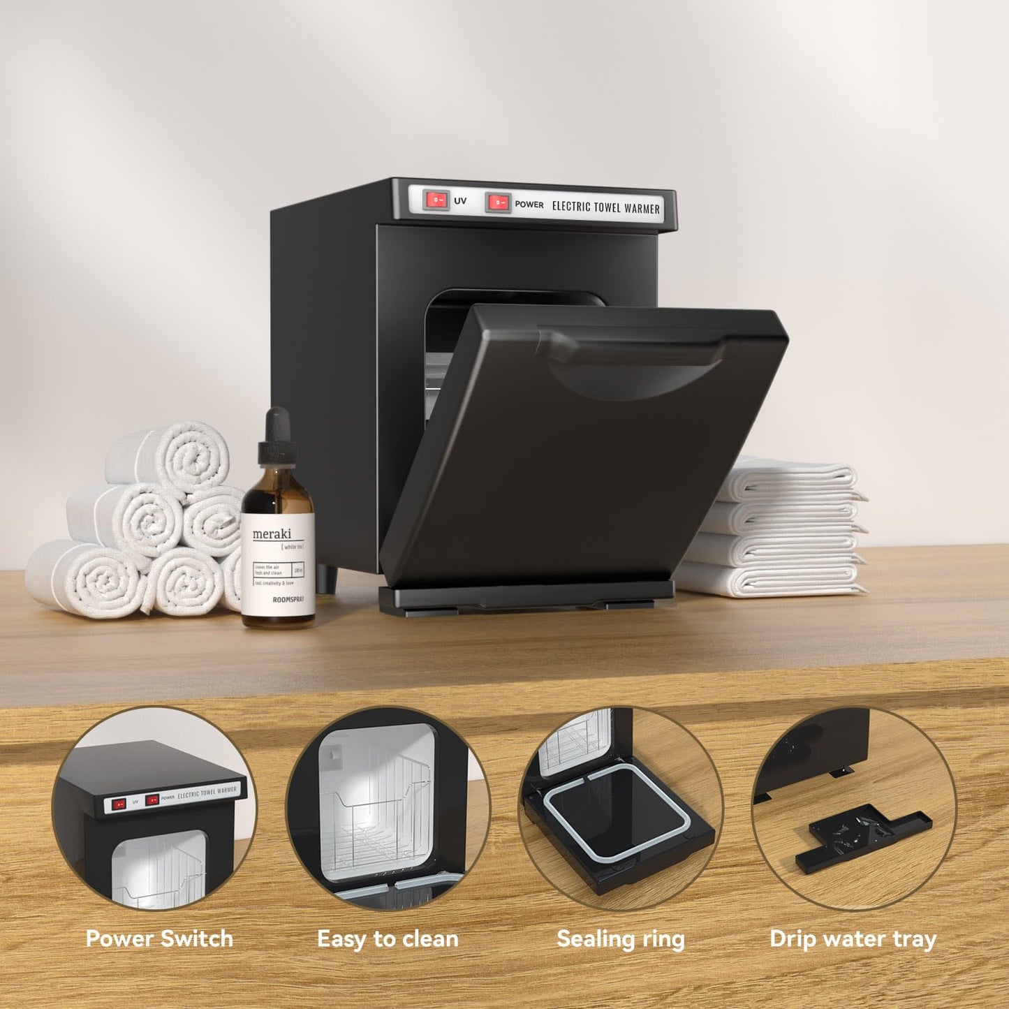 Towel Warmer 5L - 2-in-1 Mini Hot Towel Warmer for Spa & Home | Fits 10-15 Towels, Black