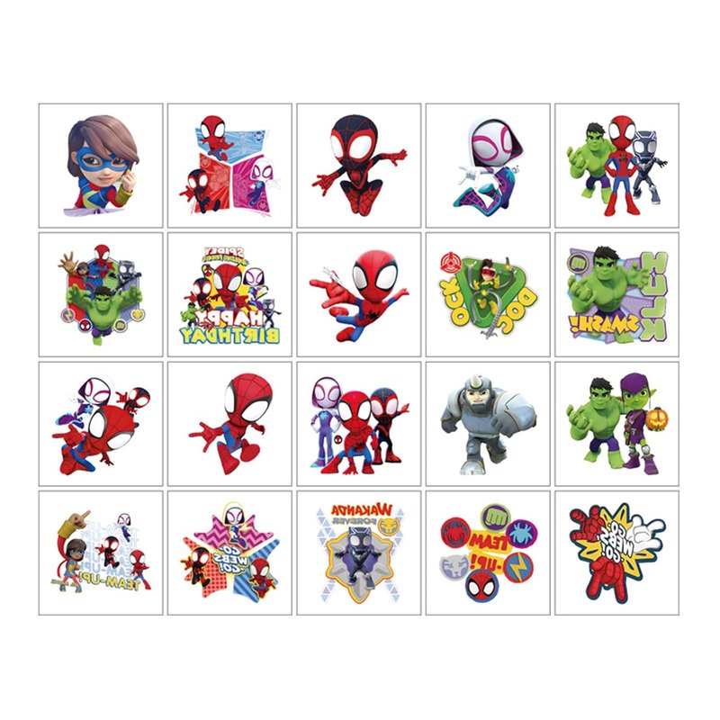 Spider-Man Temporary Tattoos - 40 Sheets of Birthday Party Supplies | Kids' Cartoon Stickers for Home Activities & Rewards