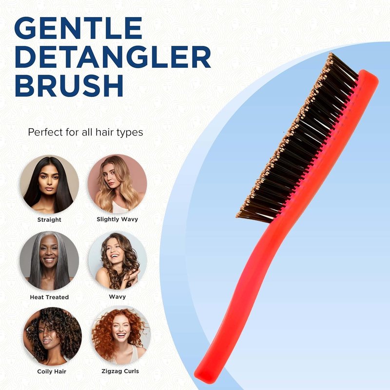 Giorgio GIO1 Gentle Hair Brush Dresser Size. Wet & Dry Pro Hair Brush Detangler. Soft for Sensitive Scalp. Good For Men Women & Kids All hair lengths. Durable and Anti-Static. (Set, Red)