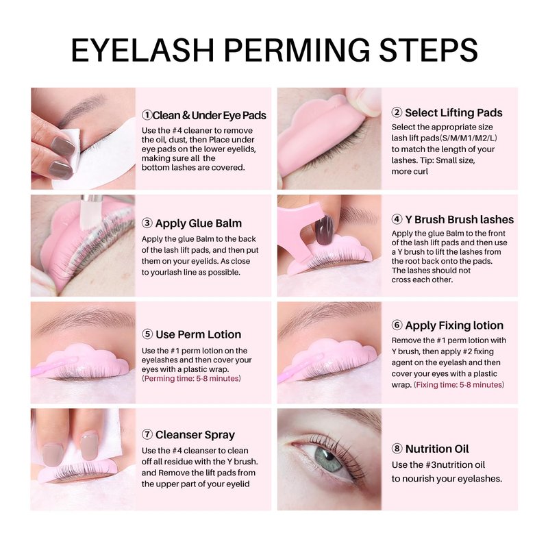 Eyelash Perm Kit - Gentle Formula Lash Lift Set with Enhanced Glue Balm | Lasts 6-8 Weeks, Suitable for All Lash Types