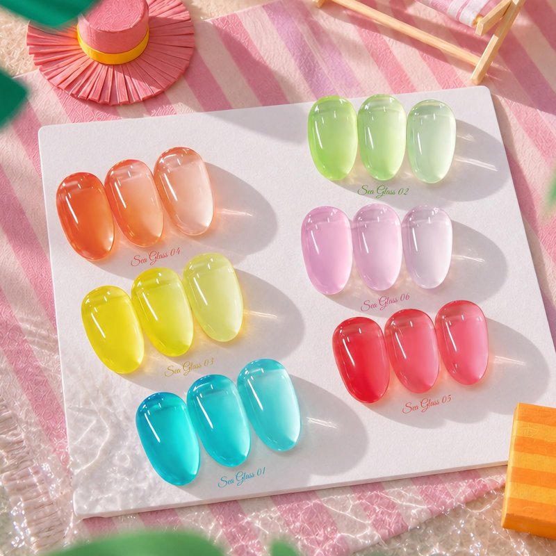 Born Pretty Pastel Jelly Gel Polish Blue Green Yellow Pink Red Translucent