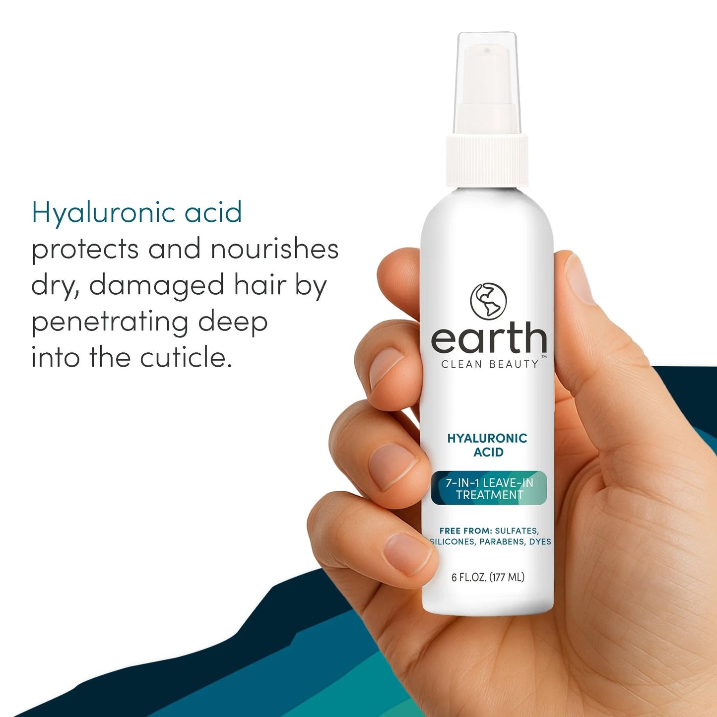 earth 7-in-1 Leave-in Treatment - Multitasking Spray For Hair - Leave-in Conditioner Spray with Hyaluronic Acid - Safe for Color-Treated Hair - 6 oz