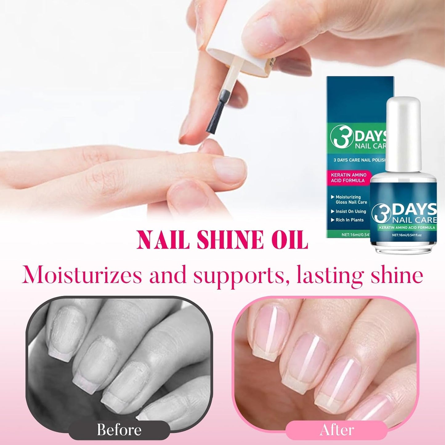 Nail Care Oil with Keratin - Fast Strengthening & Hydrating Formula for Weak, Fragile Nails | 1 oz