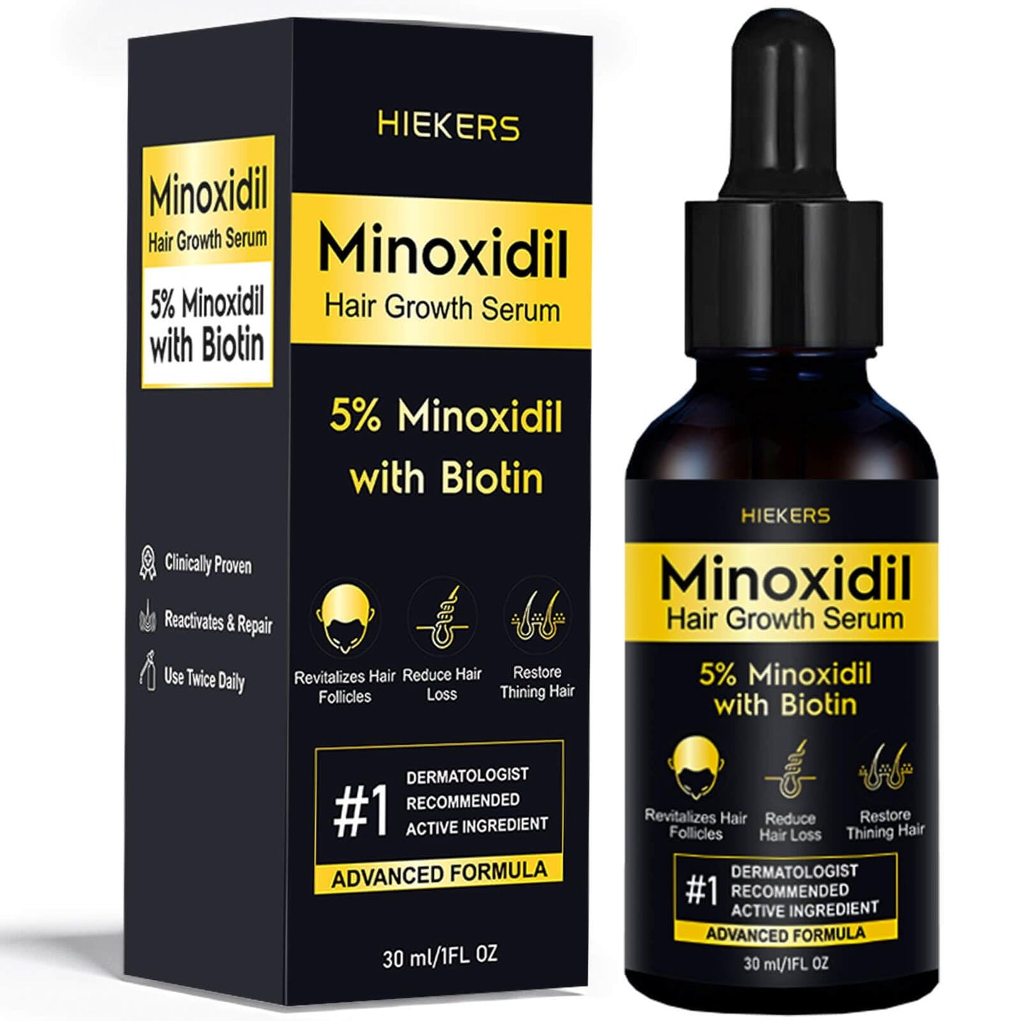 5% Minoxidil for Men and Women Hair Growth with Biotin,Hair Loss Treatments, Unscented Foam, 1 Fl Oz