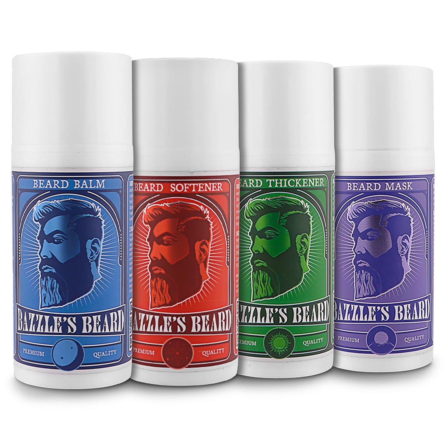Bazzle's Premium Beard Care Kit – All-in-One Grooming Giftbox for Men with Balm, Softener, Thickener & Growth Mask, Complete Beard Growth Kit for Mustache Care, Maintenance, & Daily Styling