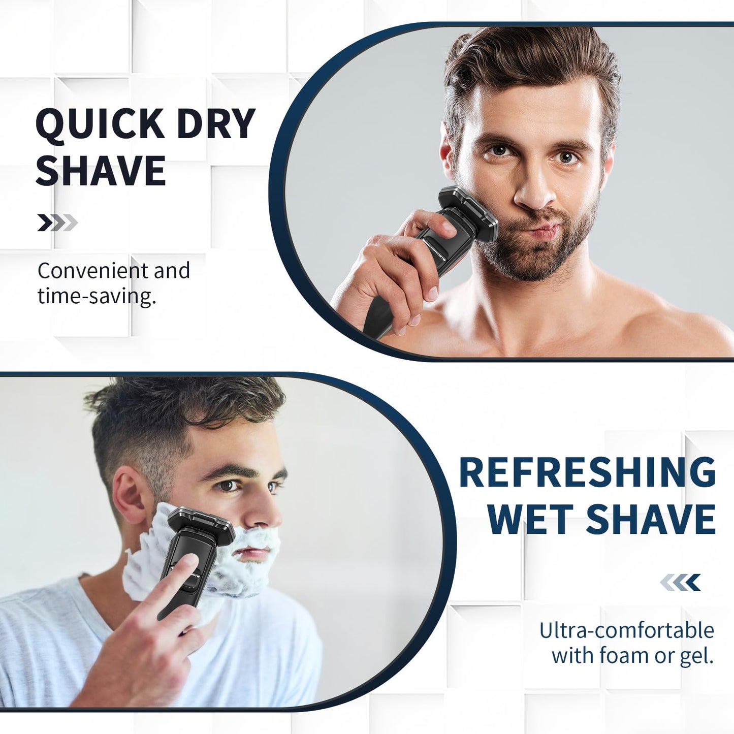 SH71/50 Replacement Shaving Heads Compatible with Phili*s Series S5000 (S5XXX) & S7000 (S7XXX) Shavers-Fits SH60/70, SH70/70 Models (Black-2pcs)
