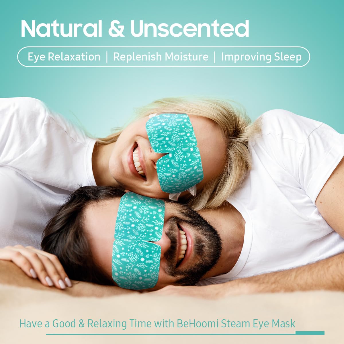 BeHoomi Heated Steam Eye Masks - 30 Packs of Disposable Warm Compresses for Relaxation | Unscented
