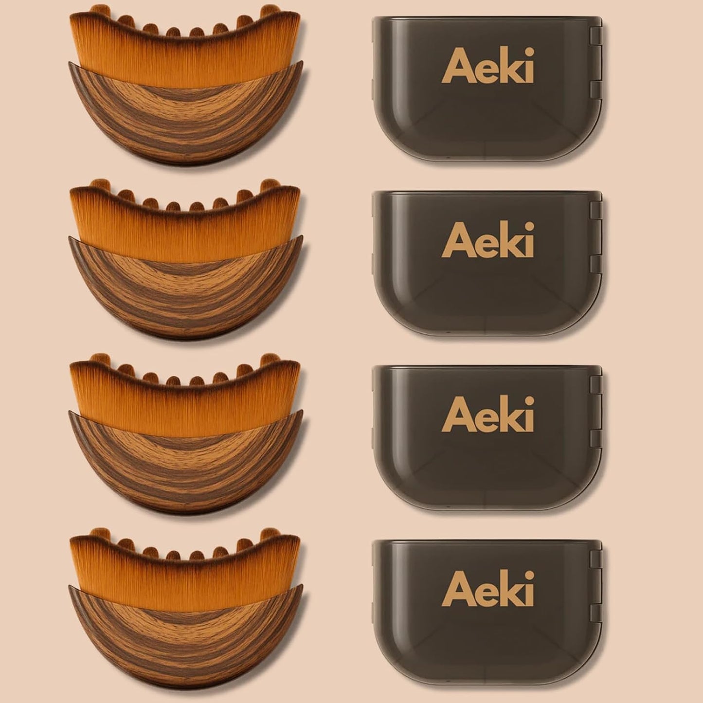 Aeki Lymphatic Contour Face Brush Set - Reduce Puffiness & Restore Definition | Gentle & Soft for Naturally Sculpted Skin