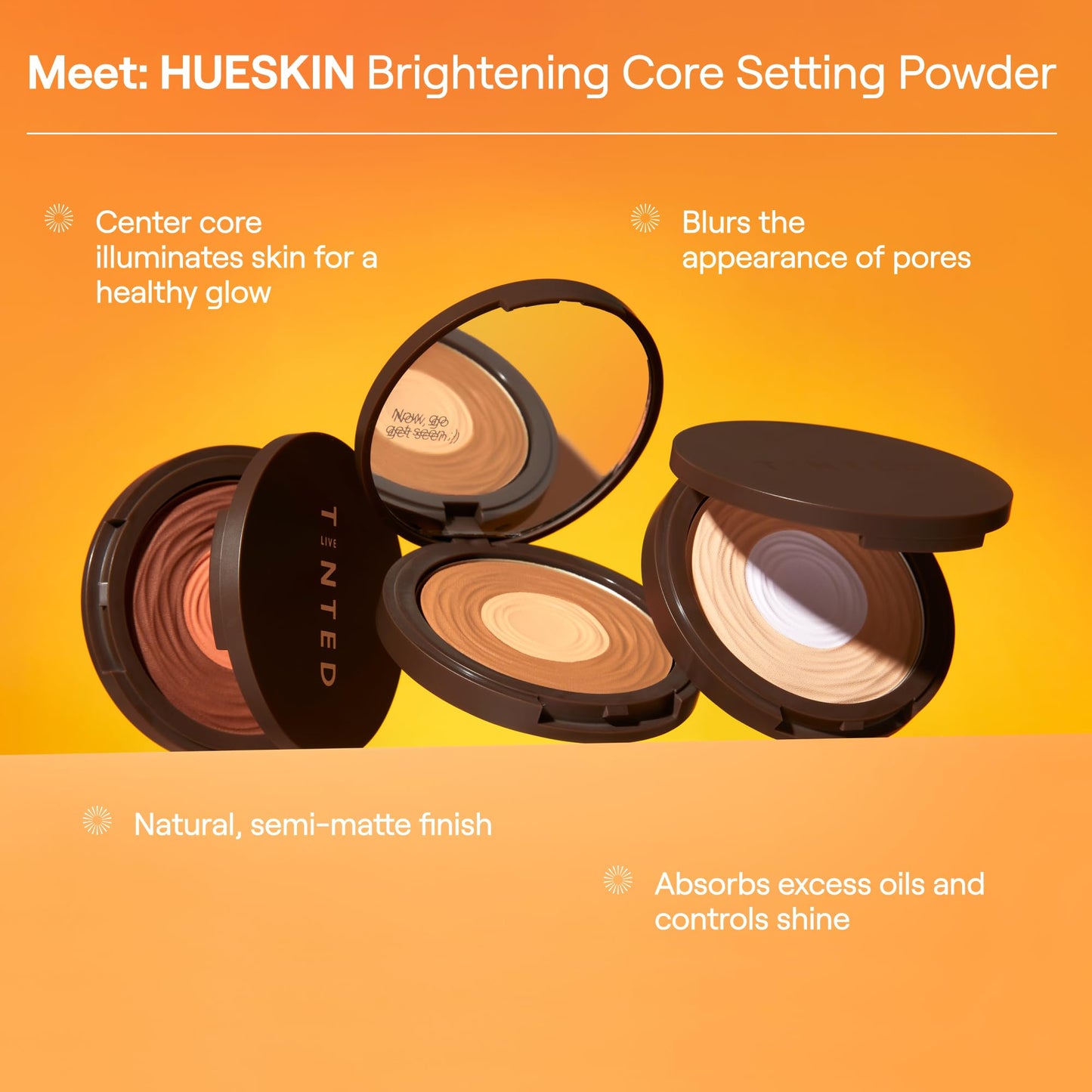 Live Tinted Hueskin Brightening Core Setting Powder, Light, Soft Matte