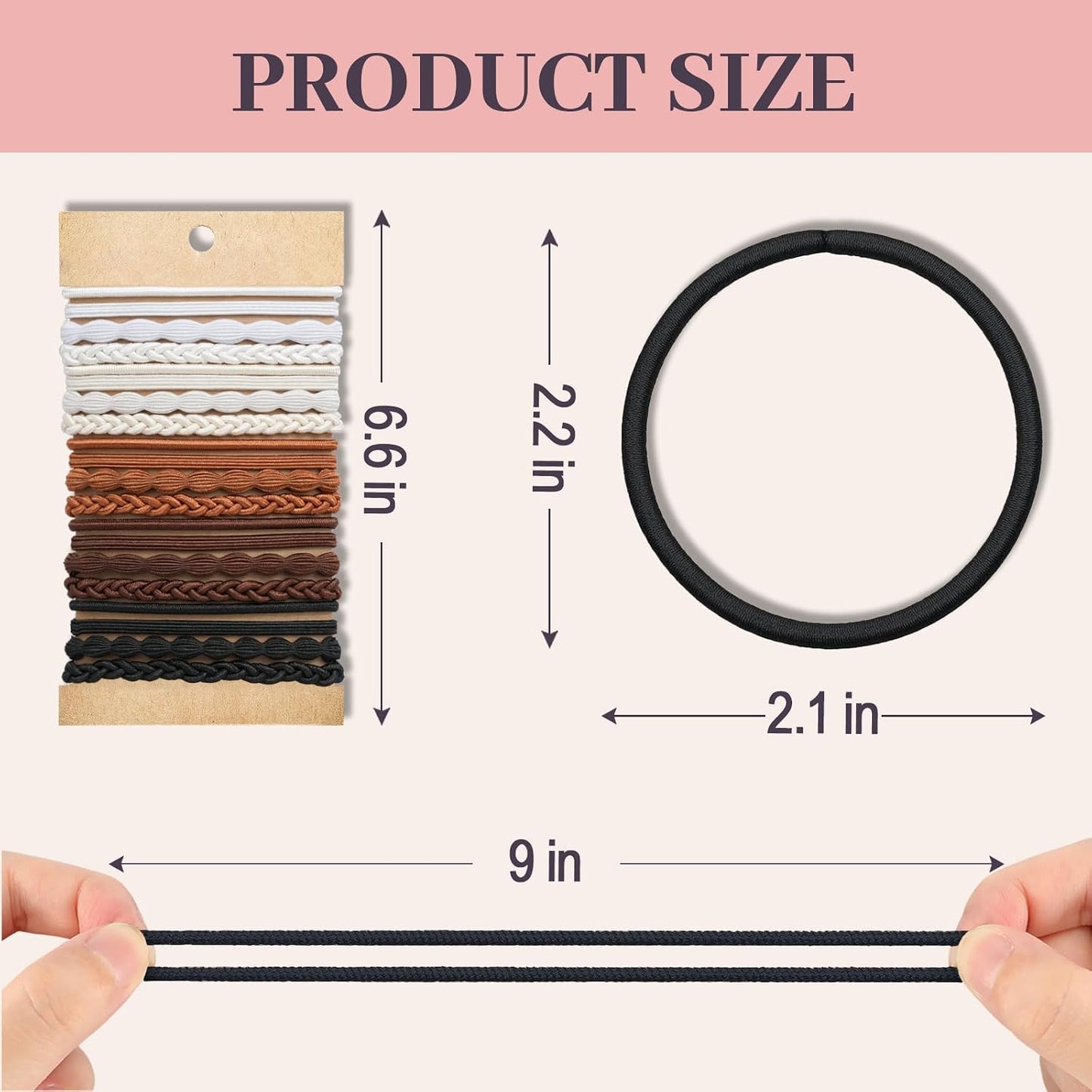 Boho Hair Ties - 20PCS No-Damage Elastic Ponytail Holders | Perfect for Thick or Thin Hair
