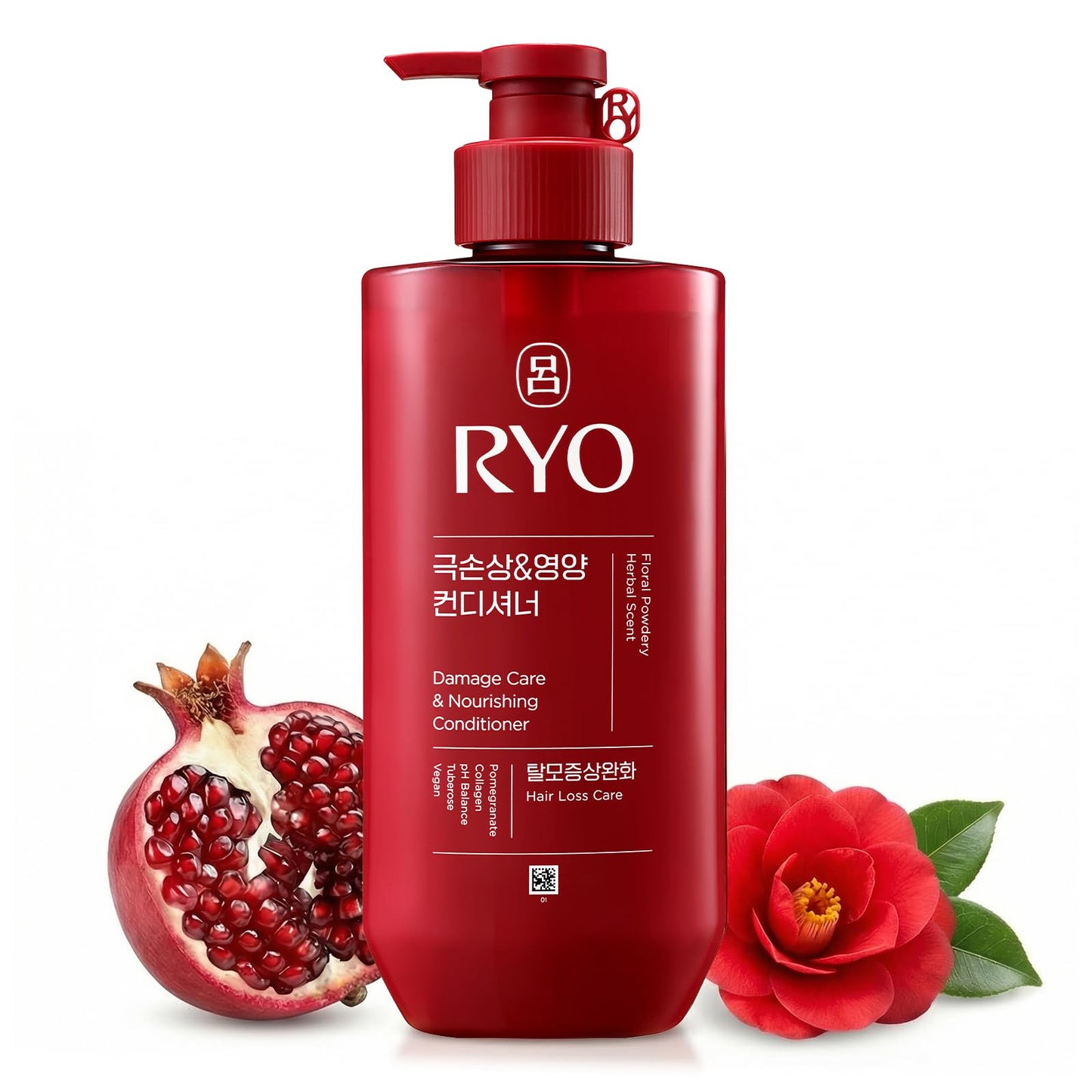 RYO Damage Care & Nourishing Conditioner with Korean Ginseng & Caffeine - Repair and Moisturizing, Anti Loss Care, Strengthening hair roots, 16 Fl Oz.