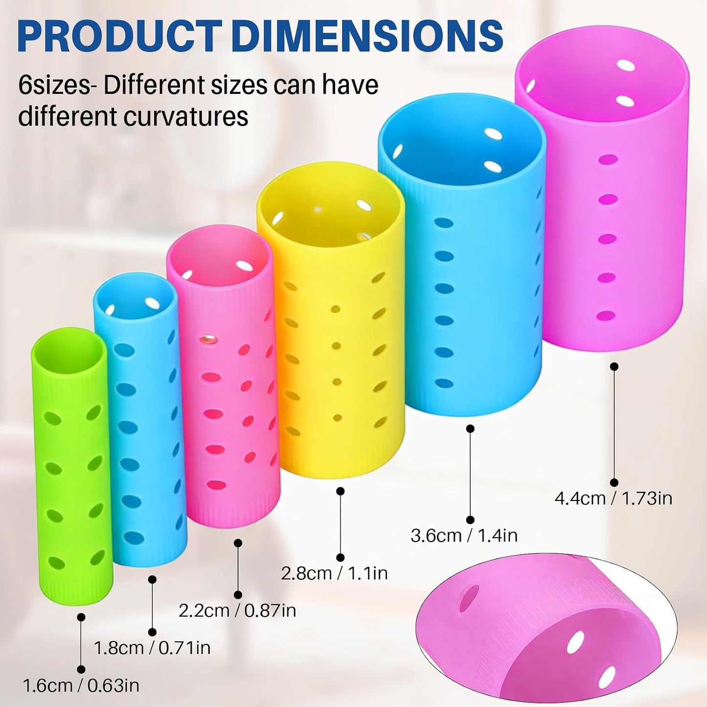 Hair Rollers Set - 60 Plastic Rollers with 60 Pins & 20 Duck Clips | DIY Curling Tools for Men & Women