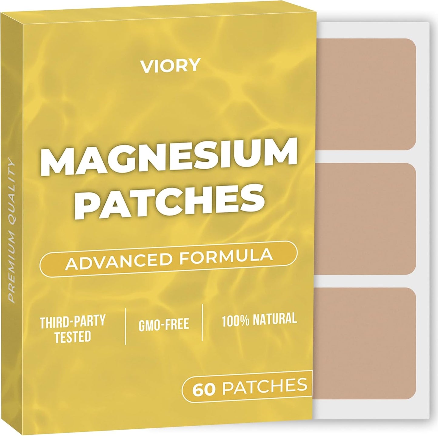 Magnesium Patches - 100% Natural Muscle & Bone Support Patches | Pack of 60 with Calcium