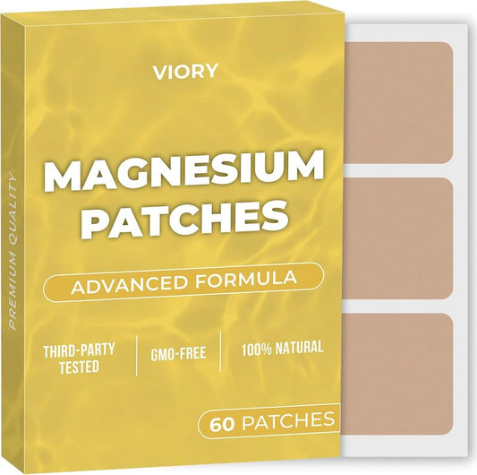 Magnesium Patches - 100% Natural Muscle & Bone Support Patches | Pack of 60 with Calcium