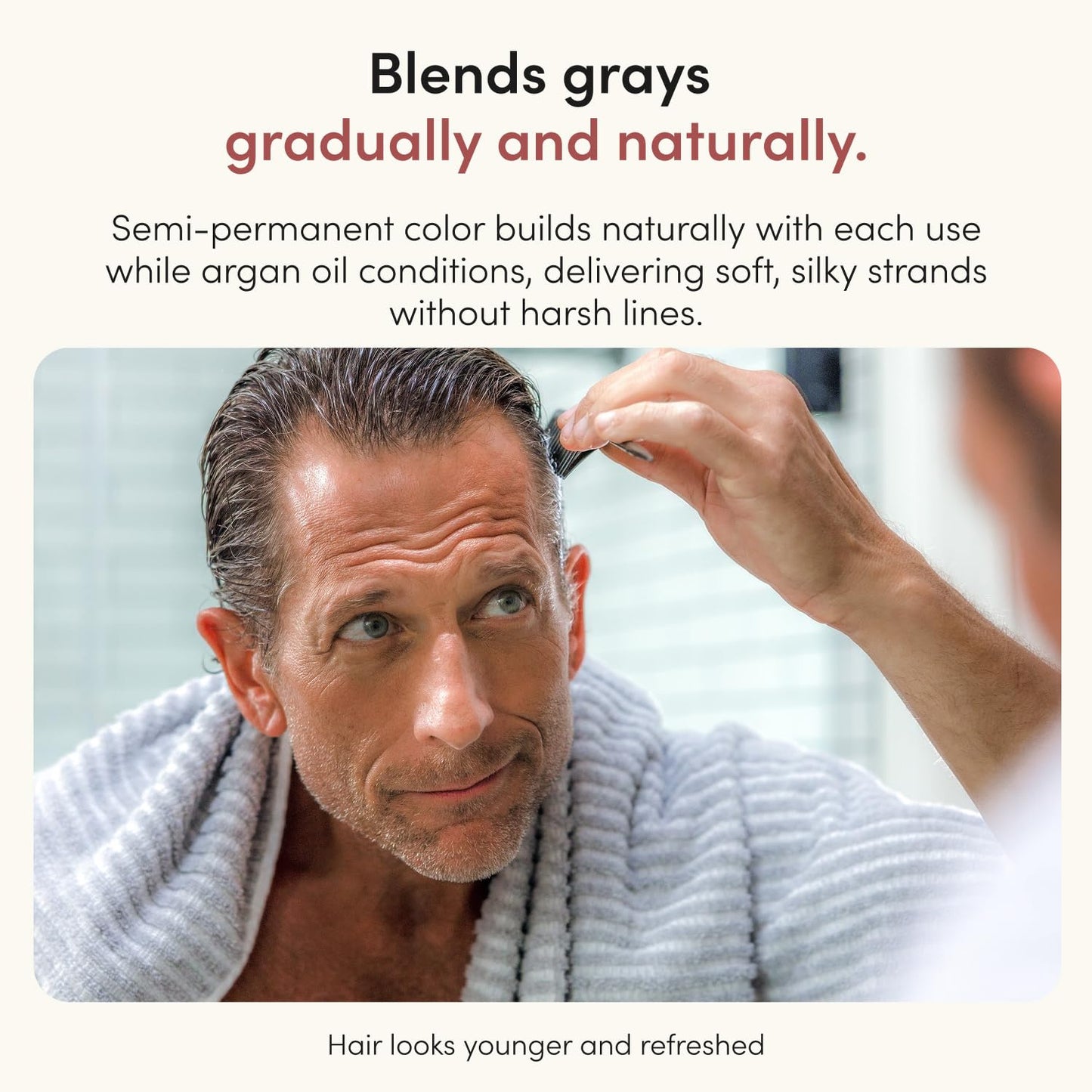 hims Under Cover Hair Color & Conditioner - With Argan Oil - Semi-Permanent In-Shower Hair Dye - Blends Grays Naturally - Sulfate-Free & Cruelty-Free - Fresh Forest Scent - Rich Black - 5 Fl Oz