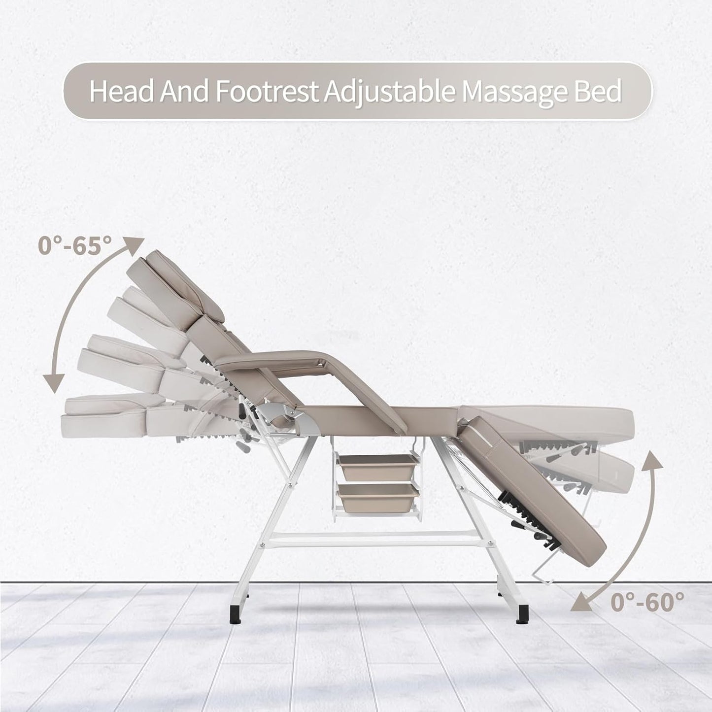 Tattoo Chair - Adjustable Facial Chair with Hydraulic Stool for Estheticians | Gray Multipurpose Spa Equipment
