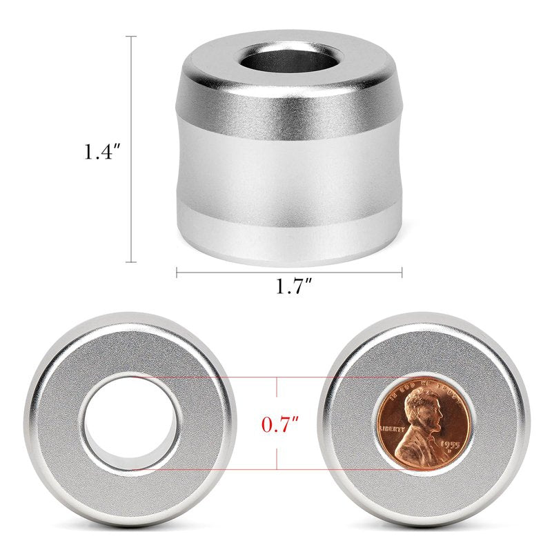 Linkidea 2 Pack Safety Razor Stand, Opening Dia 0.7" (18.5mm) Aluminum Alloy Men's Shaving Stand for Bathroom Countertops, Silver