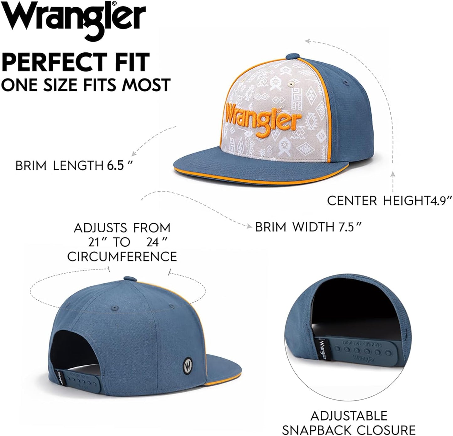 Montana West Snapback Hat - 2PCS Flat Brim Baseball Cap | Adjustable 7-Panel Design for Men & Women