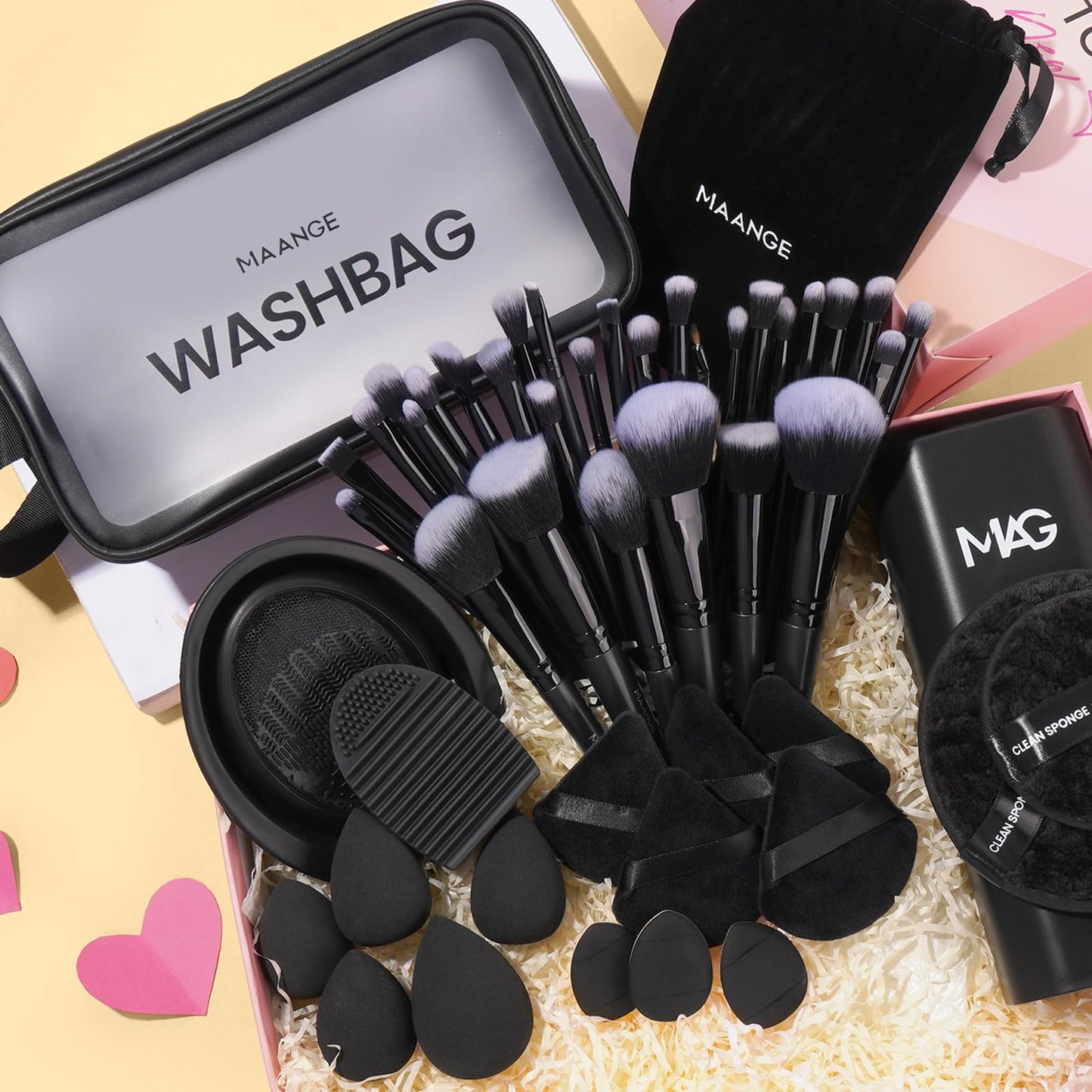 MAANGE Makeup Brush Set 51 PCS Professional Makeup Brushes Travel Make up Brush Kit
