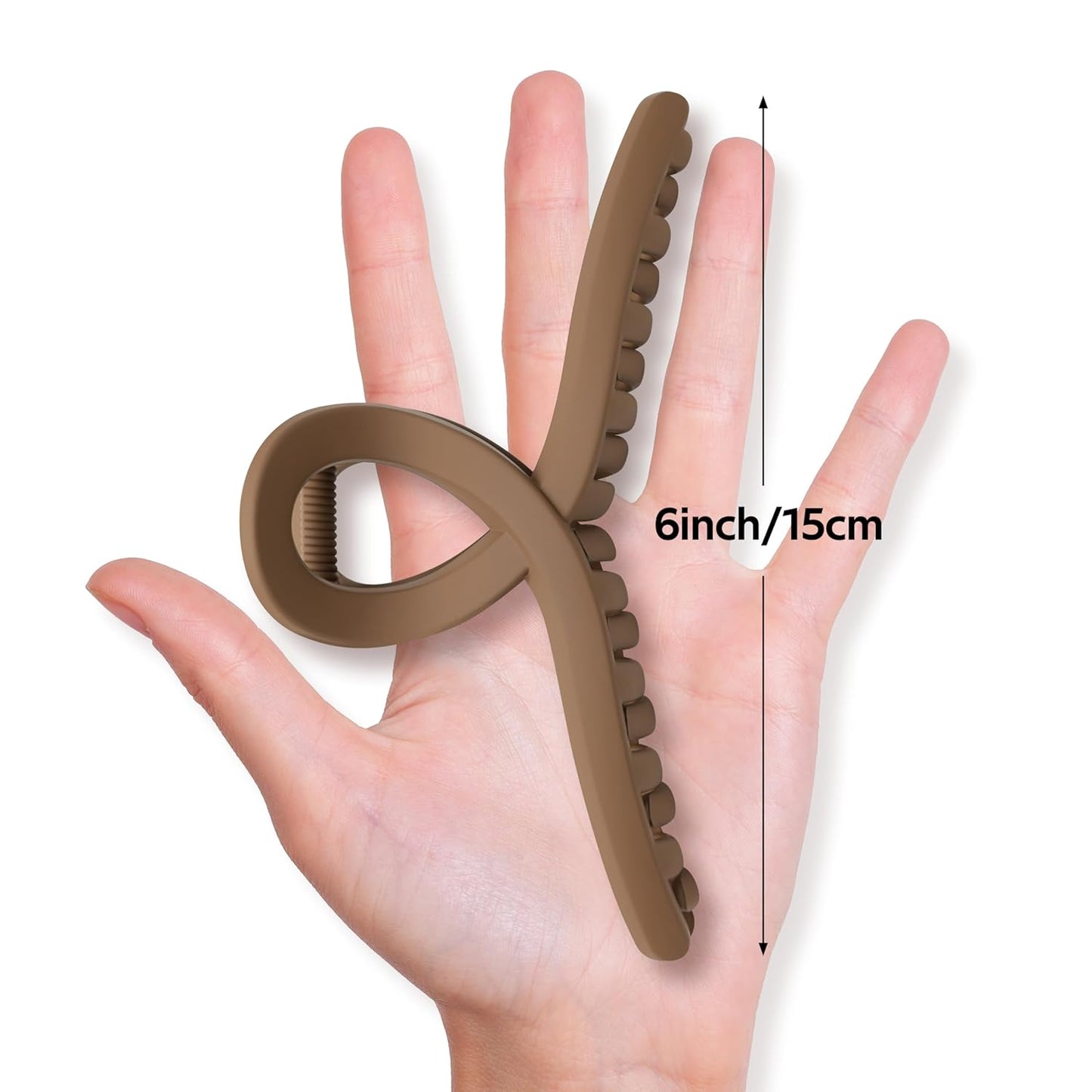 Extra Large Claw Clips - Jumbo Non-Slip Butterfly Hair Clips for Thick & Long Hair | 2 Pack in Black & Brown