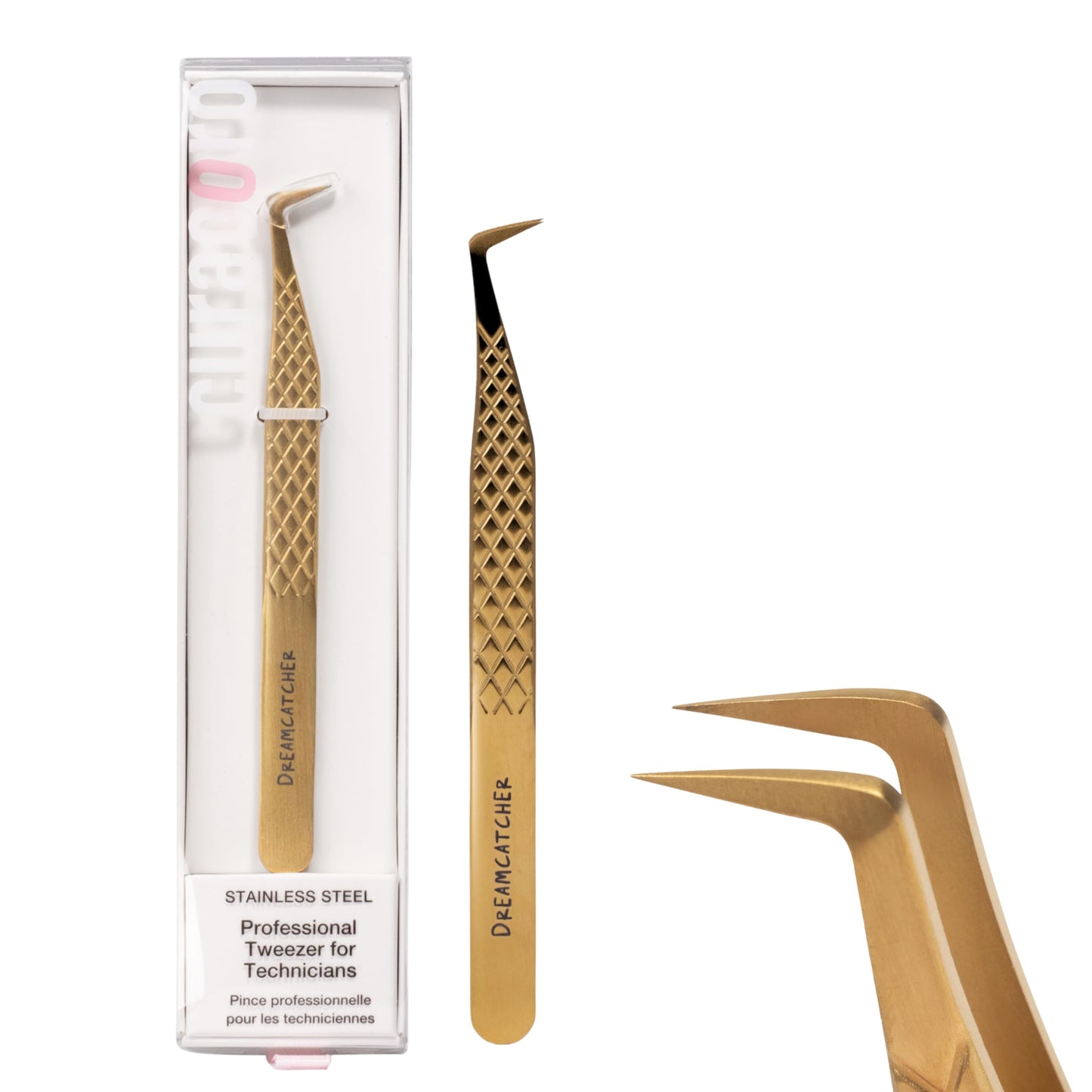 Curacoro Lash Tweezers for Eyelash Extensions - LashSmith Slim Boost Tweezer for Volume & Mega Volume