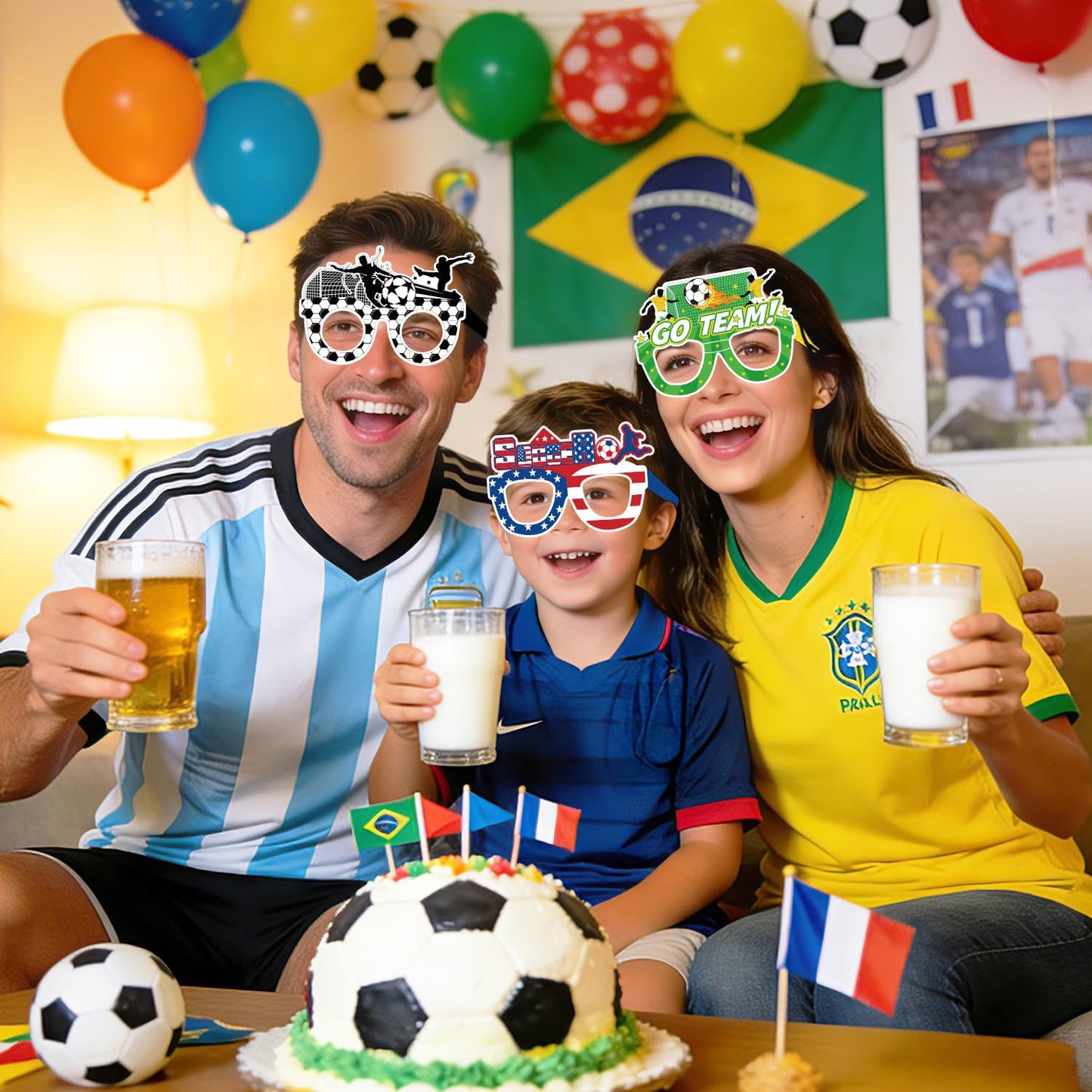 Actilize 12 Pcs Soccer Glasses Novelty Sunglasses with Country Flag Designs, International Flag Party Favors, Sports Eyewear for Soccer Themed Birthday, Tailgate, BBQ, Outdoor Events