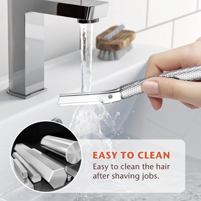 Dermaplaning Tool for Face, Eyebrow Razor, Eyebrow Shaping, Eyebrow Hair Trimmer and Shaver with Protective Cover, Facial Hair Remover for Women, Hair Removal and Exfoliation (Silver)