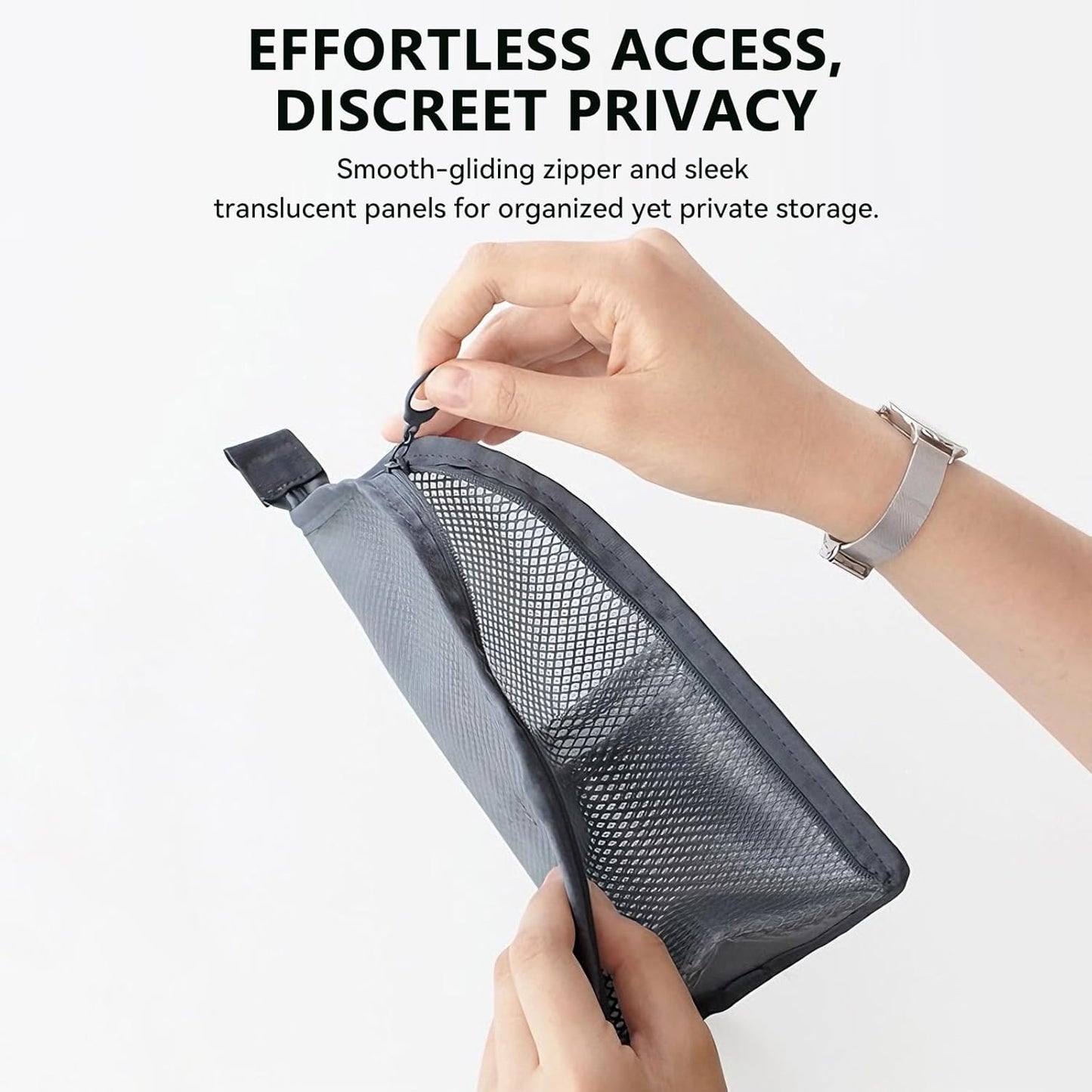 Portable Lightweight Travel Toiletry Bag - Waterproof EVA Hanging Cosmetic Organizer | Black