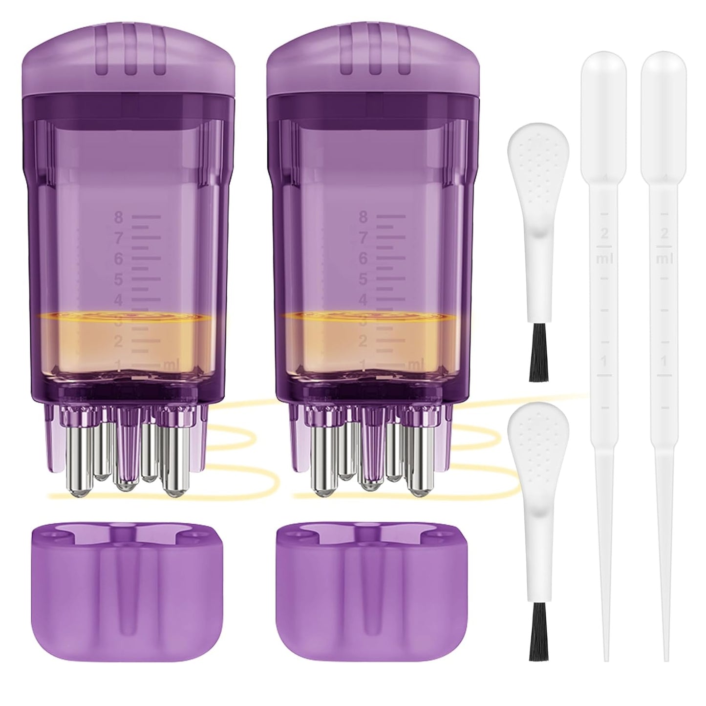 Minoxidil Applicator Set - 2 PCS Scalp Comb with Cleaning Brush & Dropper | Hair Growth Tool