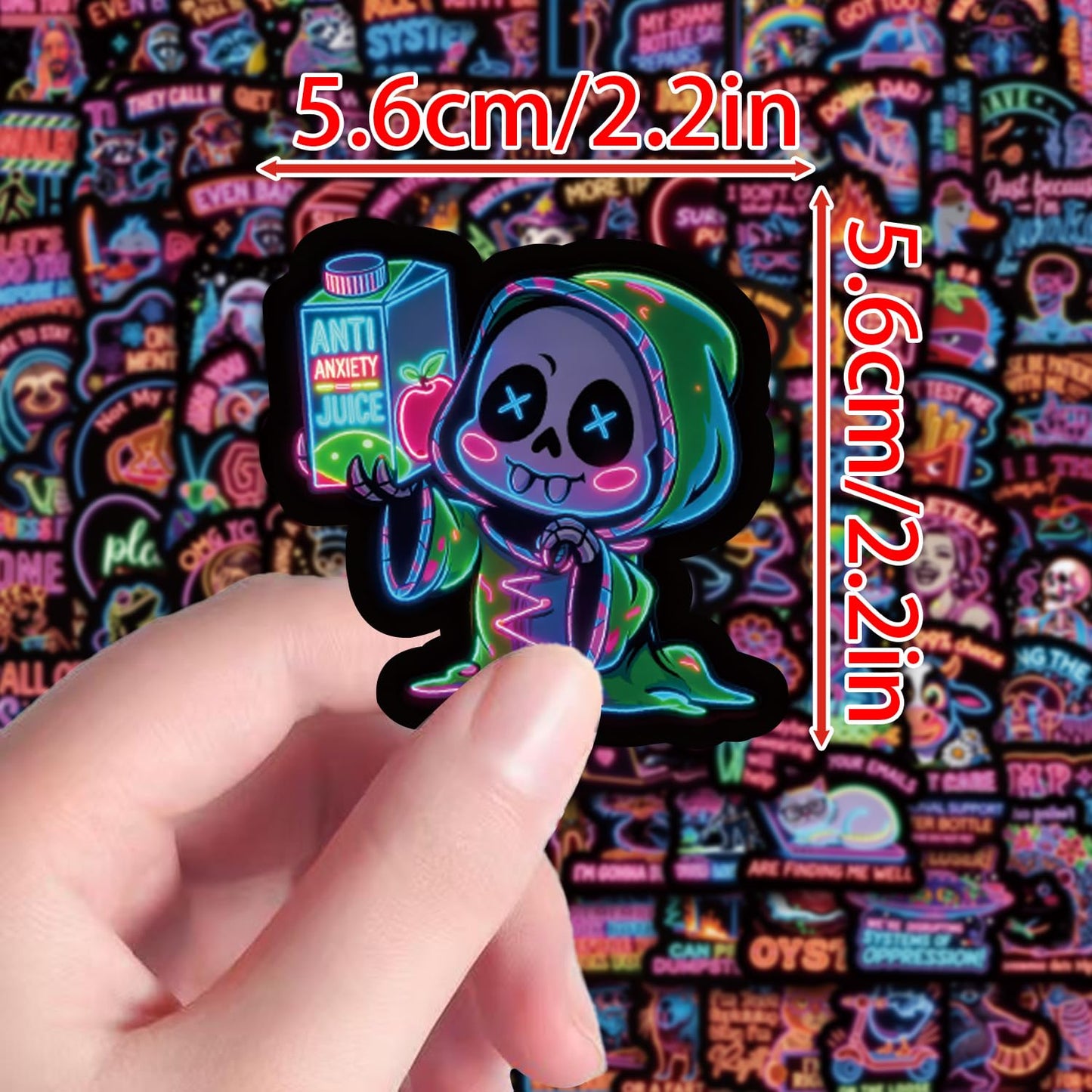 120PCS Funny Neno Stickers for Adults, Hilarious Stickers Pack, Waterproof Vinyl Sarcastic Meme Decals for Laptop, Water Bottle, Phone, Kindle, Journal, Scrapbook, Bumper, Luggage, No Repeats