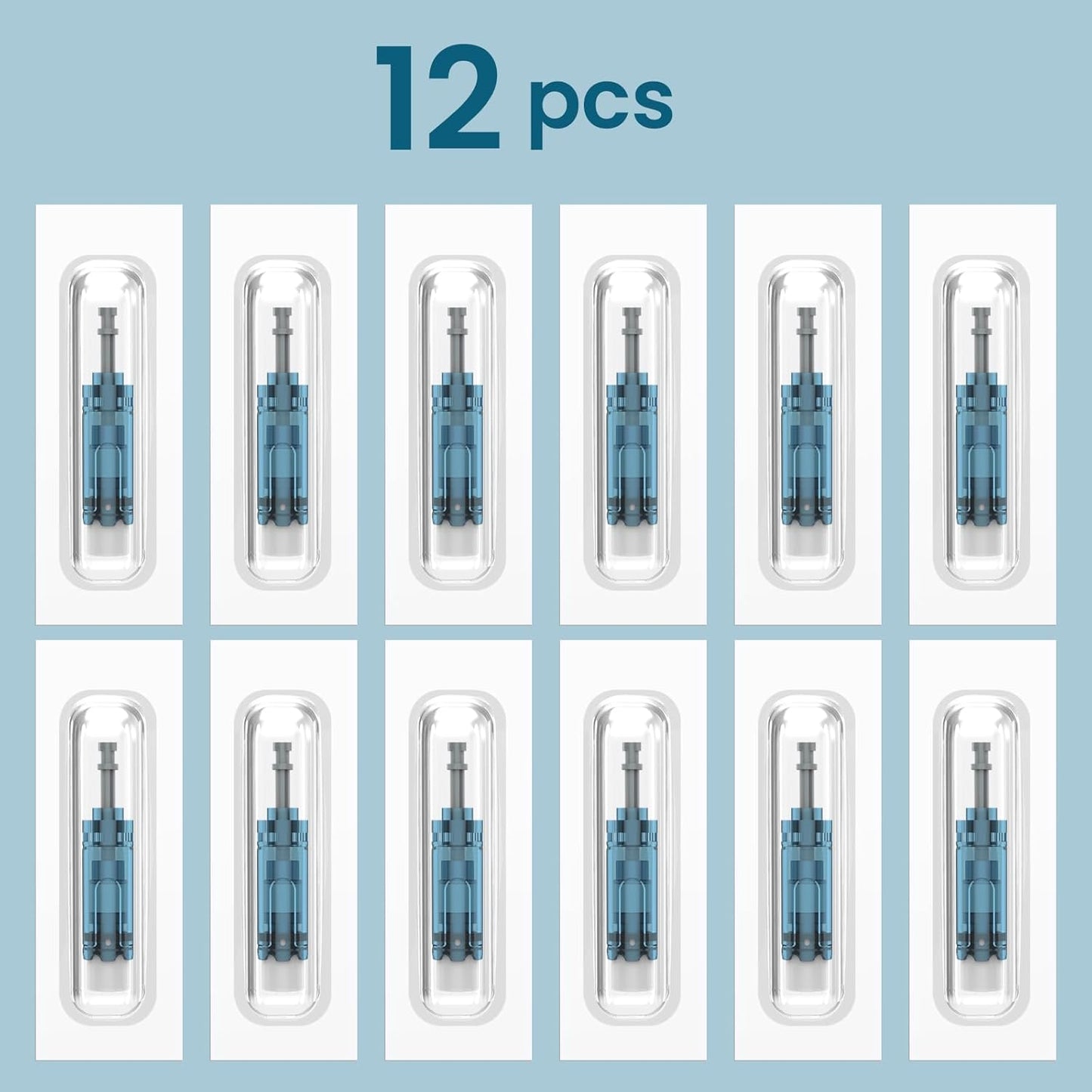 Microneedling Pen Cartridges - 12Pcs 18Pin for Dr Pen M8S/A11/A8S/A9 | 0.25mm Home Use
