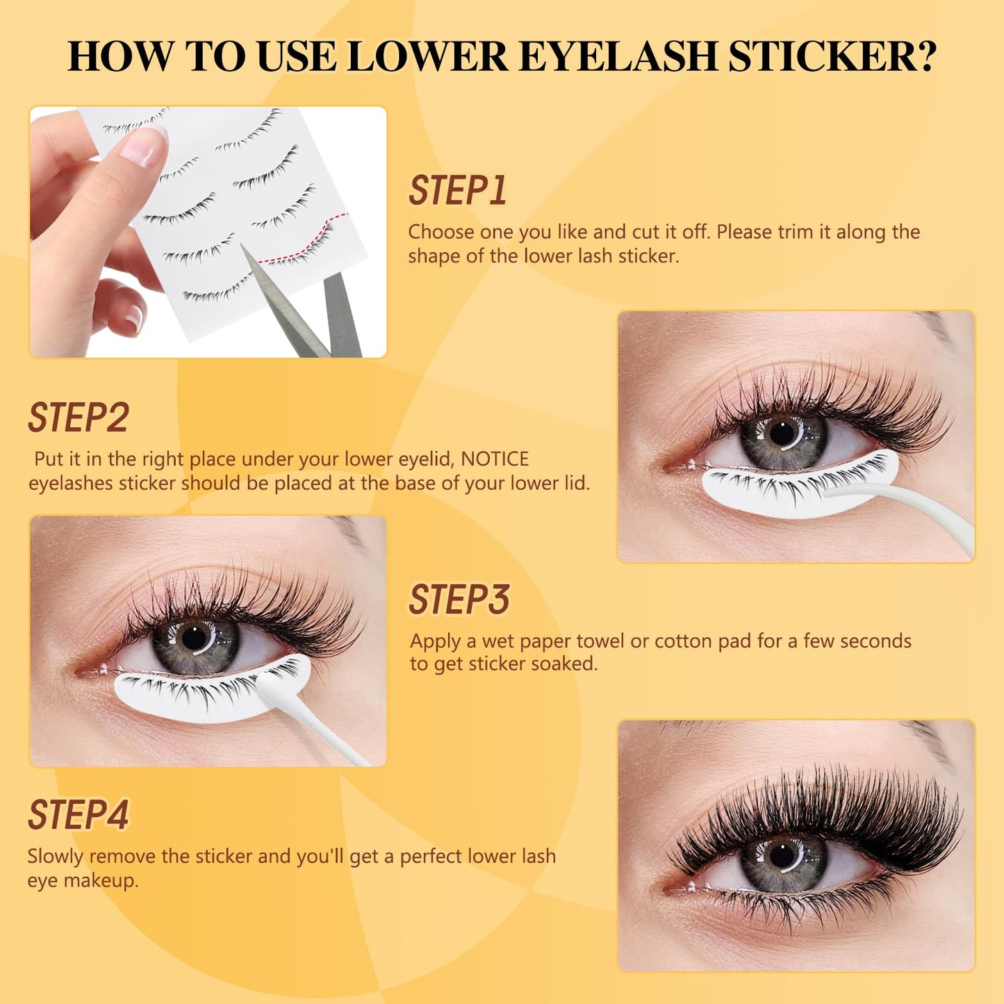 QUEWEL Magnetic Eyelashes 4 Pair Reusable Magnetic Eyelashes with Applicator No Glue Needed Eyelashes Natural Look Lash Clusters Kit Easy to Wear and Remove(4 Pairs-A09)