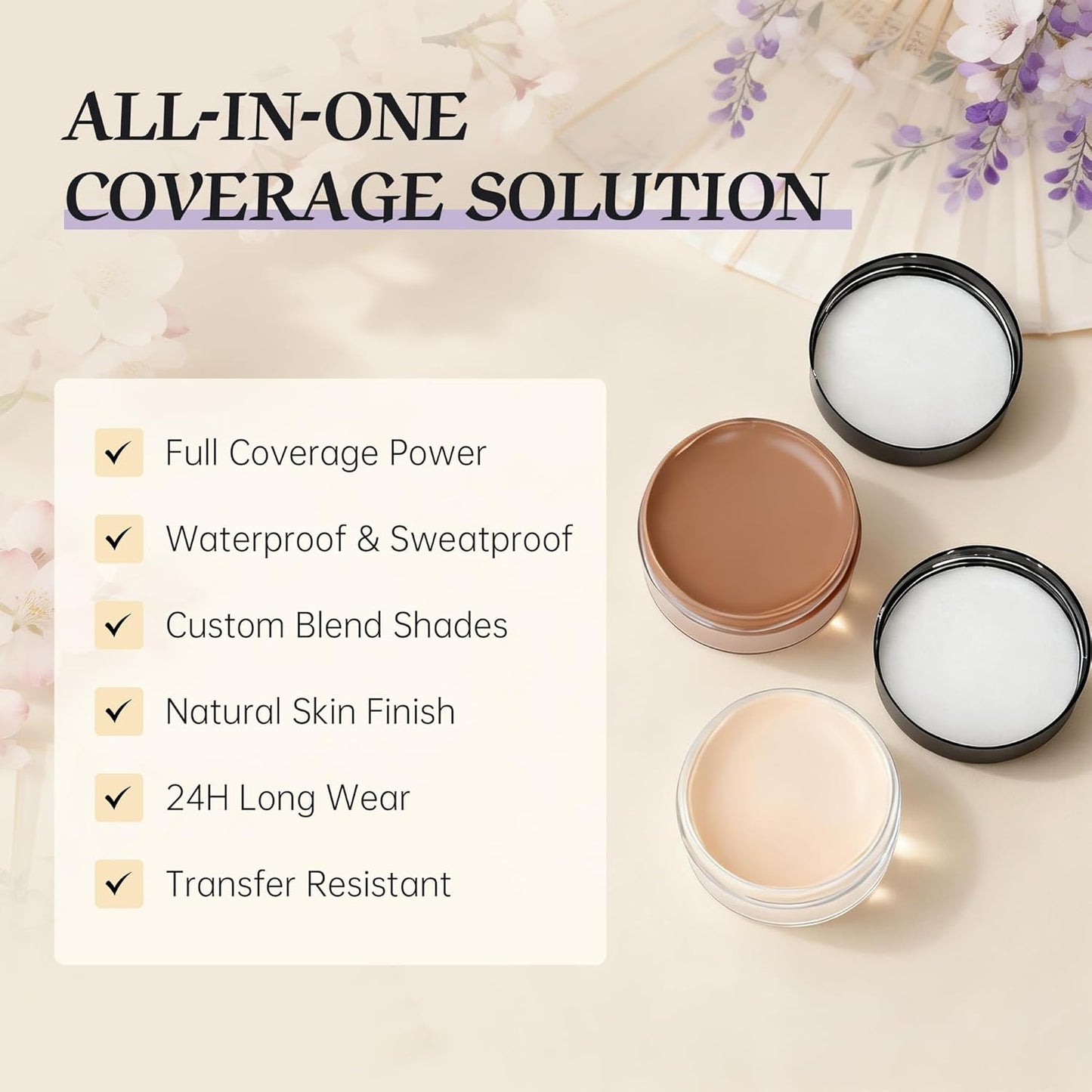 Tattoo Cover Up Makeup - Waterproof Full Coverage Concealer for Scars & Dark Spots | 2 Colors, 1.4oz