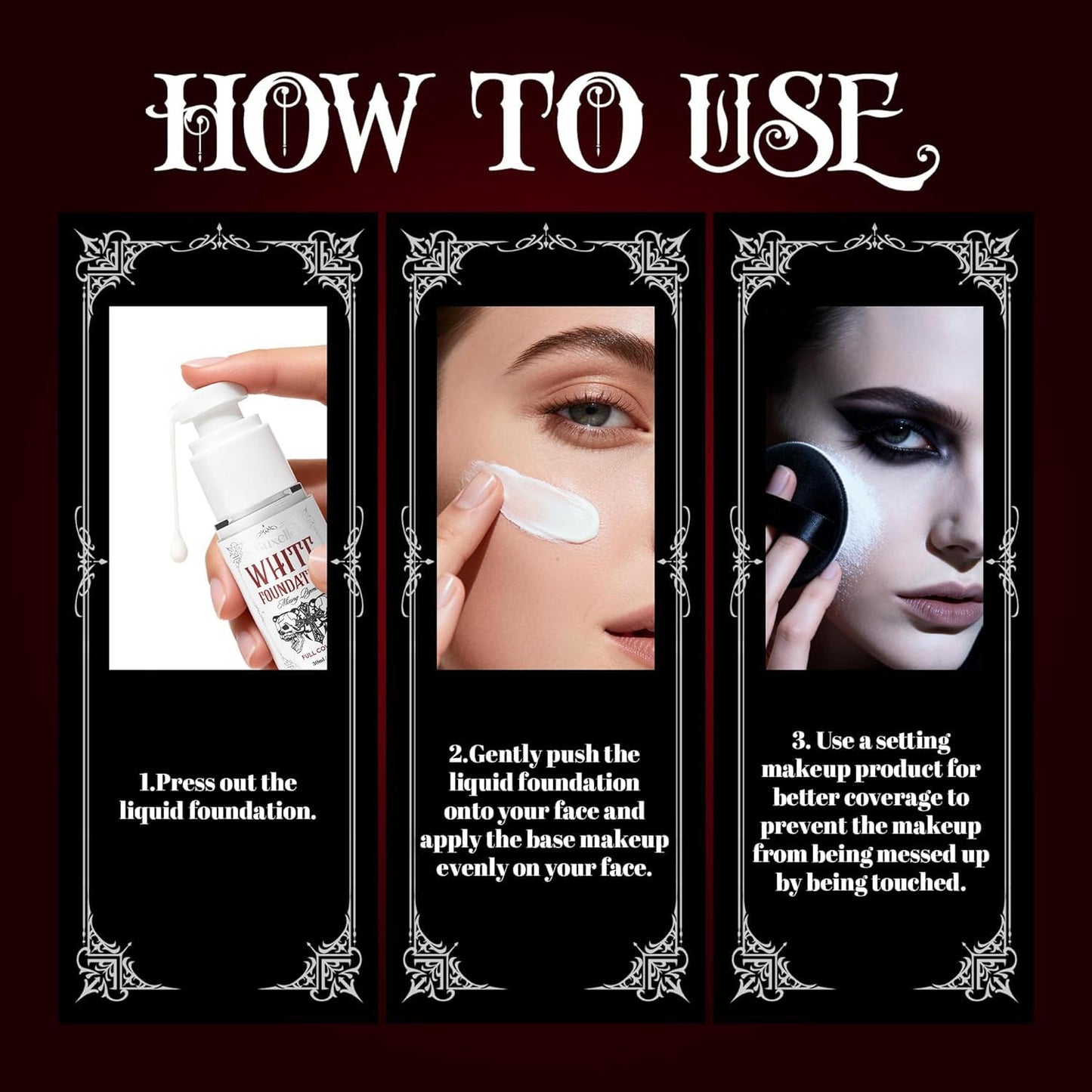 White Liquid Foundation - Waterproof Full Coverage Mixer | White Base with Makeup Mixing Palette for SFX & Daily Use