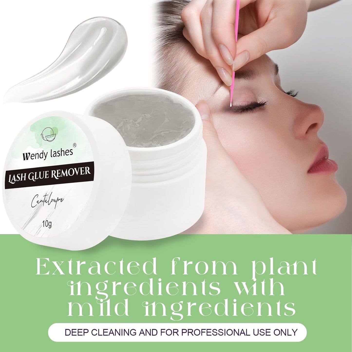 Eyelash Extension Remover Cream - Low Irritation Formula for Powerful Glue Dissolving | 10g Gray Hami Melon