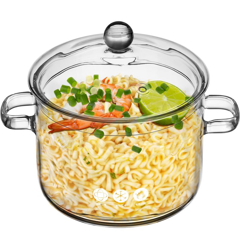 Simmer Pot for Stove Potpourri, Glass Potpourri Tea Pot with Lid for Stove, 1900ml 66 Oz Clear Cooking Saucepan Household Cereal Bowls Soup Saucepan Transparent Large Home Our Place Cookware