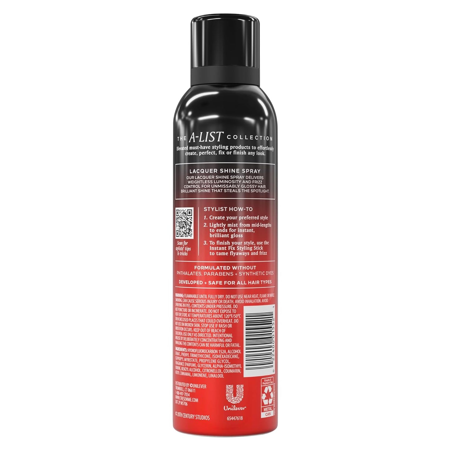 TRESemmé Runway Ready Lacquer Shine Spray - Humidity Control + Brilliant Gloss | 5.3 Oz