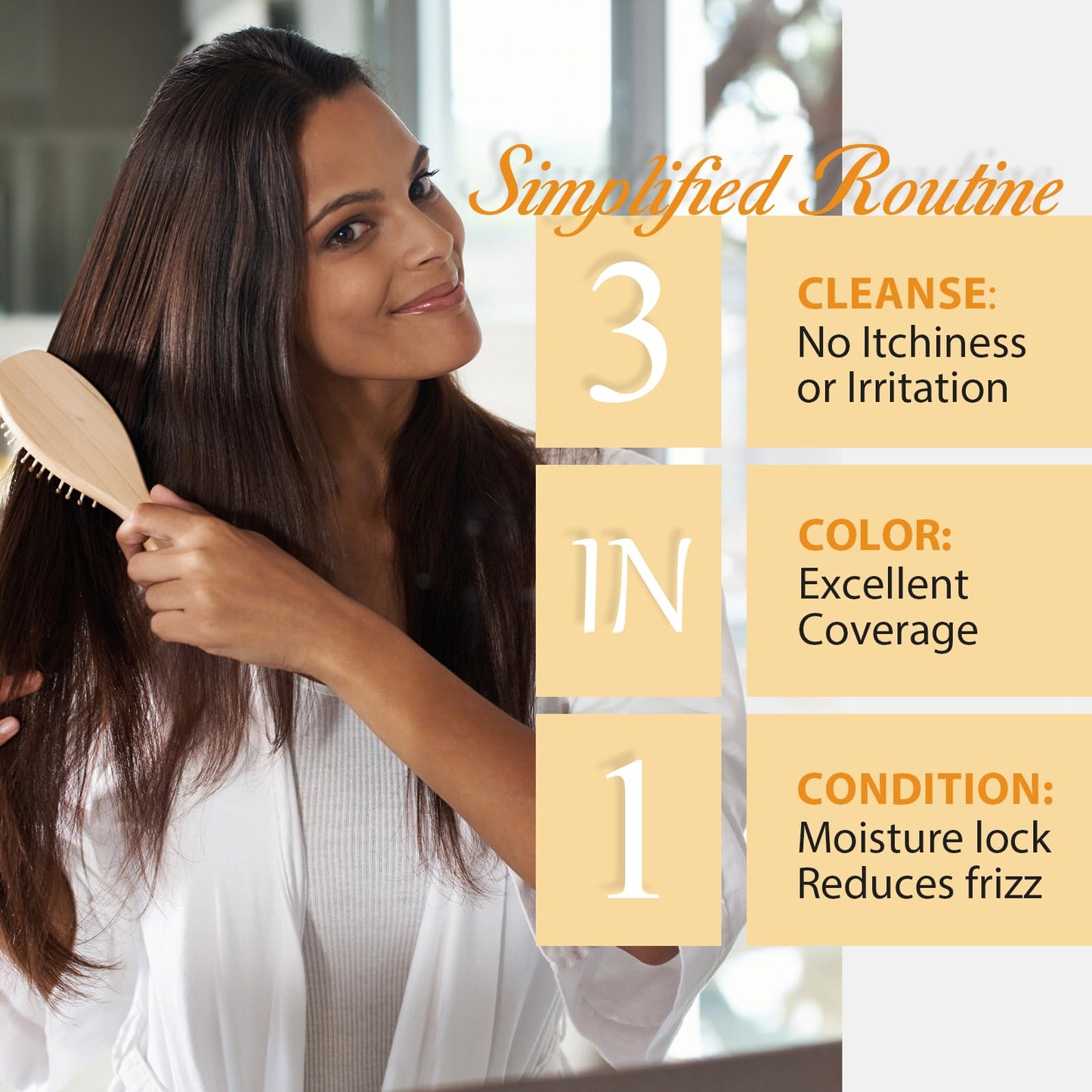 Light Brown Hair Dye Shampoo for Gray Hair - 3-in-1 Coloring & Conditioning Treatment, Natural Shampoo Dye Hair Color for Women & Men, Gentle Covers Gray Hair in Minutes, Champu Para Canas, 500ml
