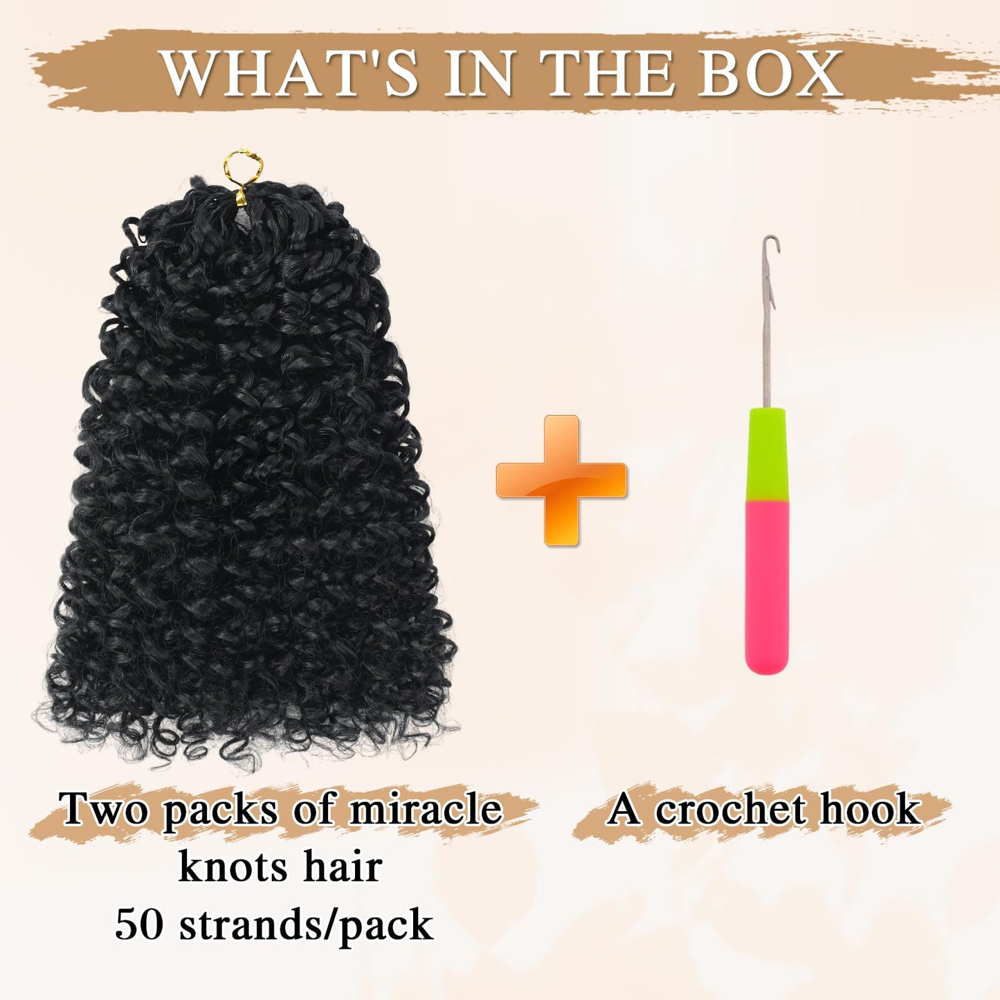 Miracle Knots Hair Feather Crochet Hair for Black Women with Invisible String 14" Texture 100 Strands knotless Pre Separated Curly Crochet Hair Extensions Braids (1B#, 16 Inch (130g))