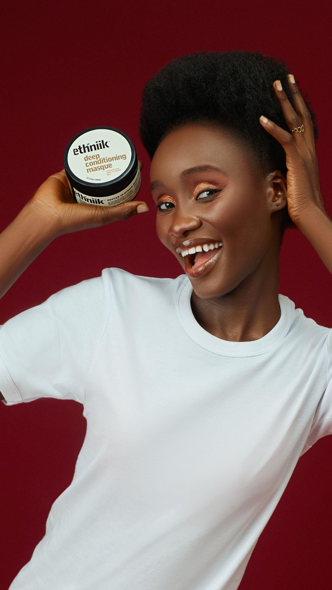 ETHNIIK Deep Conditioning Masque – Intense Hair Treatment for Dry & Damaged Hair | Revitalizes, Softens & Adds Shine | With Coconut Oil, Aloe Vera, Honey & Vitamin E – 10.1 fl.oz