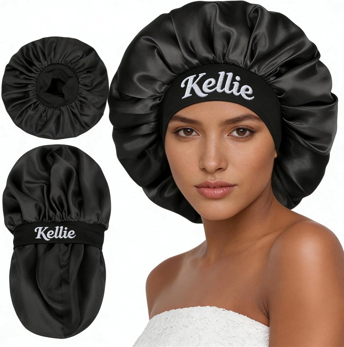 Custom Silk Bonnet - Satin Hair Cover for Sleeping | Perfect for Curly & Braided Hair