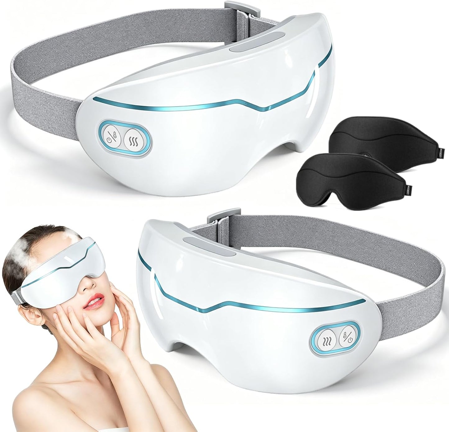 Steam Therapy Mask - Adjustable Hot & Cold Eye Steamer for Dry Eyes | Nano Mist, Relieves Puffiness & Dark Circles