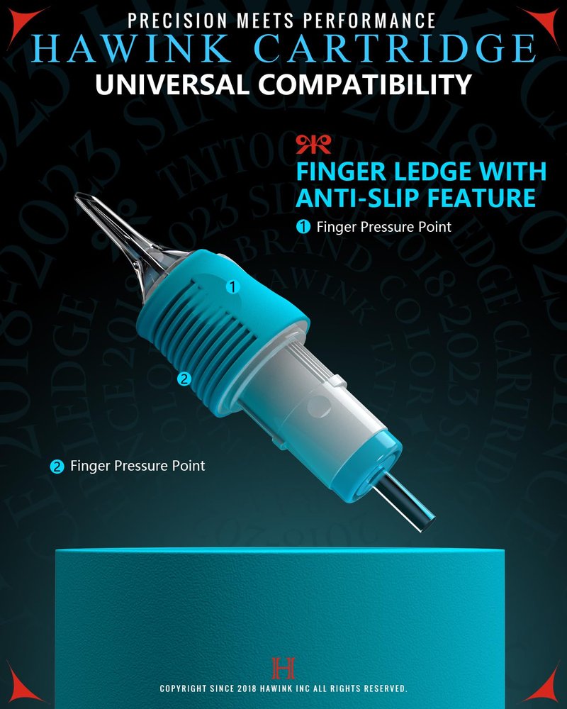 60 Assorted Tattoo Needles Cartridge Mixed Size #10 Bugpin Round Magnum 7RM 9RM 11RM 13RM 15RM and Size #12 Standard Round Magnum 7RM 9RM 15RM Disposable Membrane 8PCS Each Size EN05S-BFG-60KIT-T
