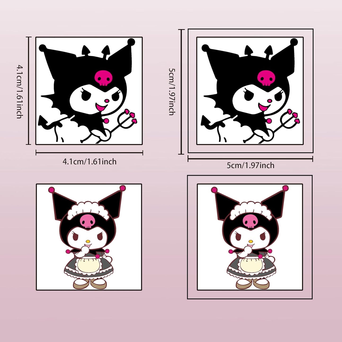 Kuromi Temporary Tattoos - 20 Pcs Cool Stickers for Teens | Birthday Party Favors & Decorations