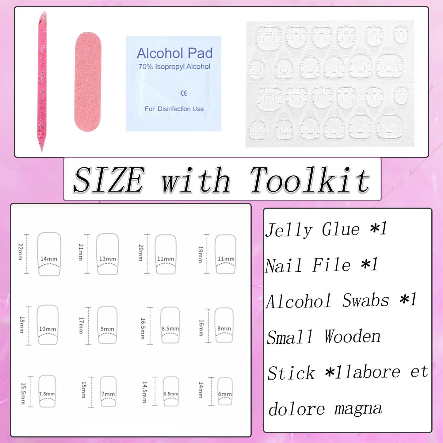 4th of July Short Press on Nails Square Red Blue French Tip Fake Nails Press ons Pink Full Cover False Nails White Star Glue on Nails Independence Day Artificial Stick on Nails