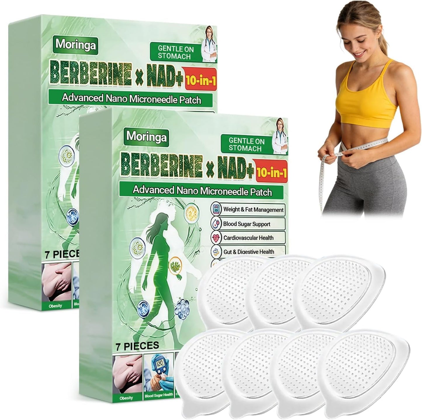 2026 Upgraded Style M-B-N Moringa 10-in-1 Nano Microdarts Patch, Advanced Moringa Patches, Natural Body Patches for Women and Men - Gentle Formula for All Skin